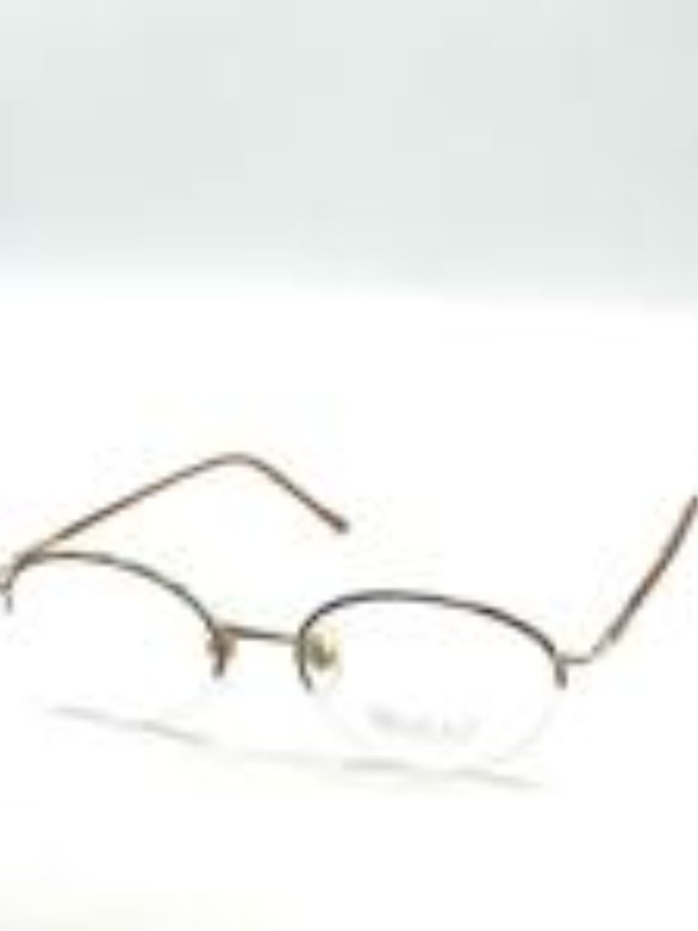 B2116 NWT Vintage Biacci Oval Semi-Rimless Gold Wire Eyeglasses